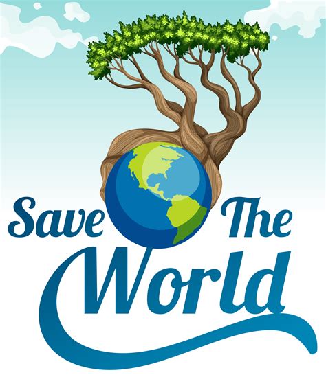 Save The World Poster With Earth And Tree Download Free
