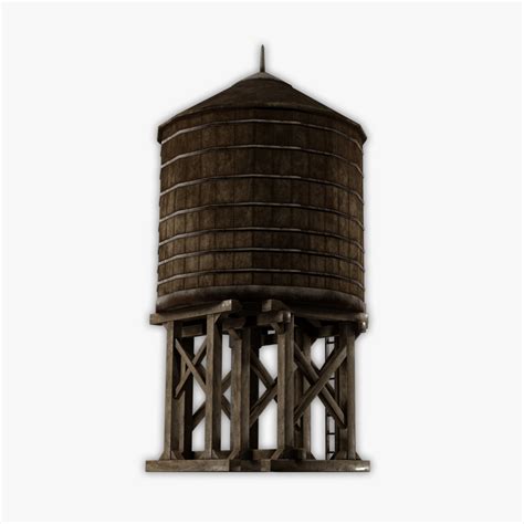Wooden Water Tower 3d Model Turbosquid 1497950