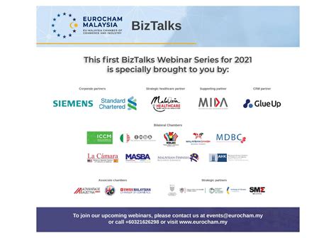 Eurocham myanmar started its operation in september 2015 to serve as the voice of european business in. EuroCham BizTalk #01, Jan 20TH, 2021 - SMCC