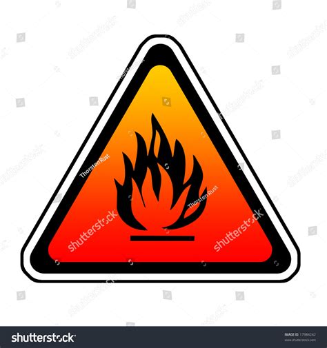 Triangle Fire Warning Sign Symbol White Stock Illustration 17984242