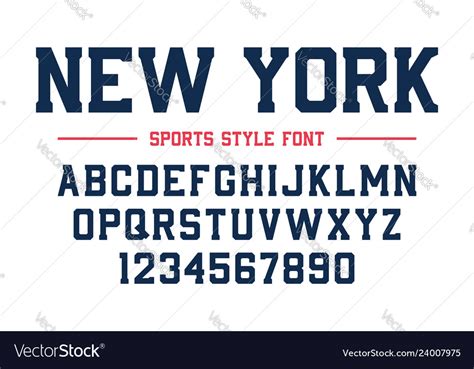 Classic College Font Vintage Sport Serif Font Vector Image
