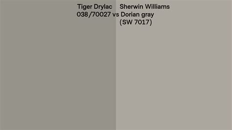 Tiger Drylac 038 70027 Vs Sherwin Williams Dorian Gray SW 7017 Side