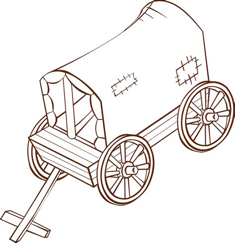 How To Draw A Covered Wagon Step By Step