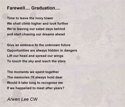 Farewell Graduation Farewell Graduation Poem By Arwen