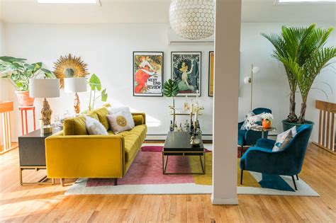 Vibrant Mid Century Glam Living Room Refresh The Reveal Jessica Brigham