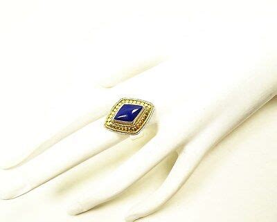 Anna Beck Gili Sterling Silver K Gold Plated Lapis Lazuli Ring