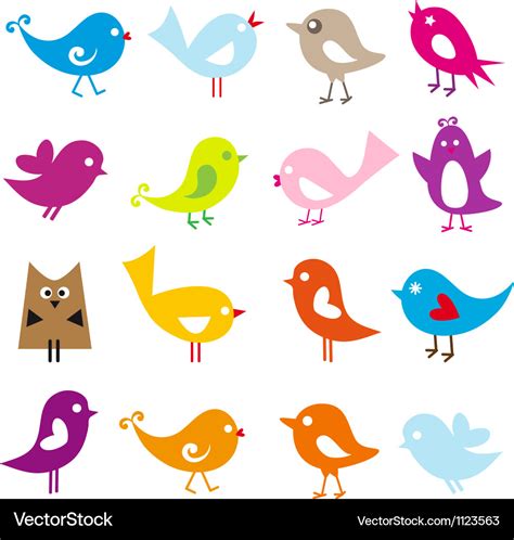 Cute Birds Royalty Free Vector Image Vectorstock