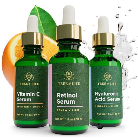 Tree Of Life Vitamin C Retinol And Hyaluronic Acid Serum For Brightening Firming And Hydrating