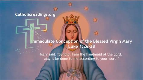 Immaculate Conception Of The Blessed Virgin Mary Luke 126 38 Bible Verse Of The Day