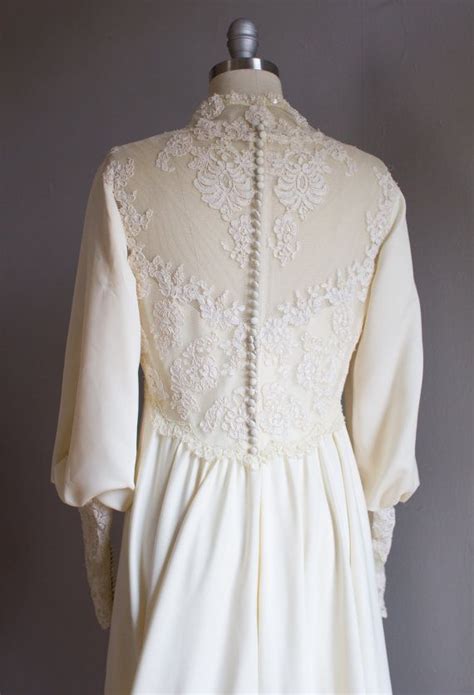 Priscilla Of Boston Ivory Lace Wedding Gown 1970s Etsy Wedding