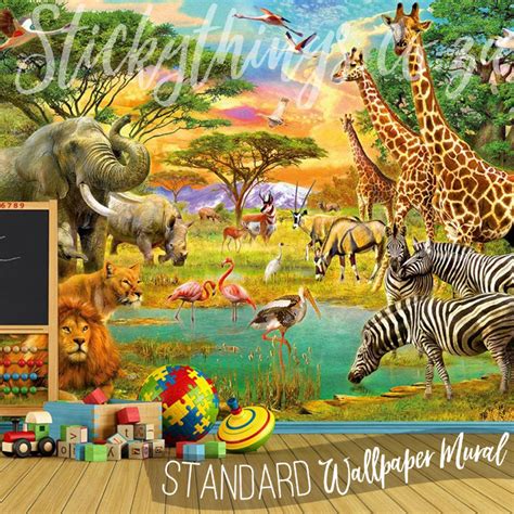 Safari Animals Wall Mural African Animals Wallpaper Mural