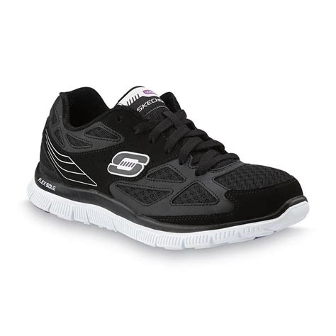 Skechers Womens Shoes Running Flex Unexpected Black White