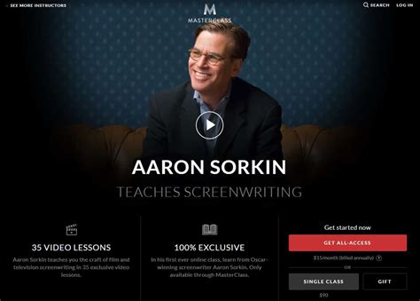 Masterclass Aaron Sorkins Screenwriting Lesson Online Review Cmuse
