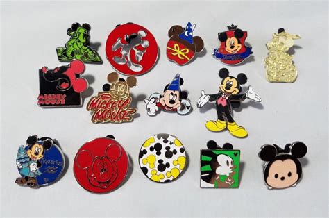 Disney Trading Pins Mickey Mouse Collectible Lot 14 Lanyard Pin