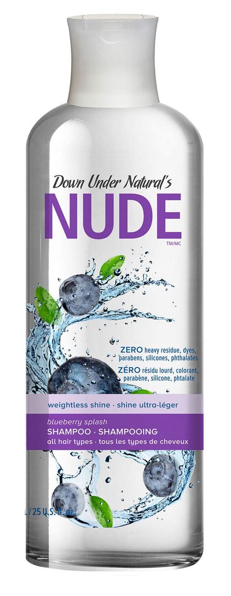 shampoing shine ultra léger nude de down under natural s aux bleuets