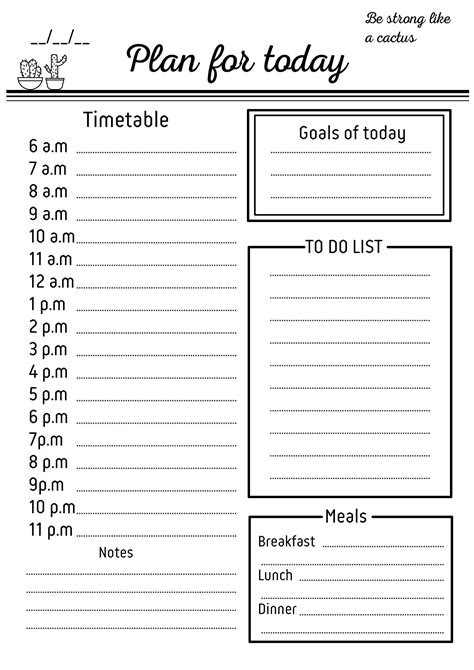 Daily schedule printable Daily checklist Hourly checklist | Etsy | Daily checklist, Daily 