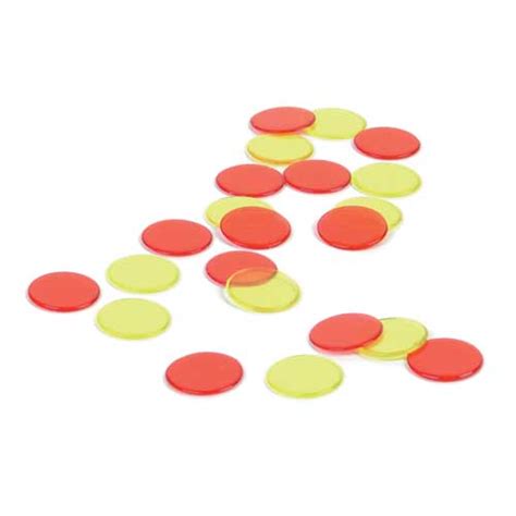 Transparent Two Color Counters Redyellow Set Of 50 Counting