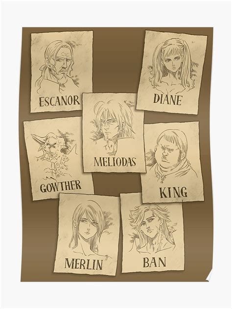 Seven Deadly Wanted Poster By Retro Freak Seven Deadly Sins Anime Retro