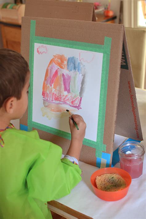 Diy Cardboard Easel In 2020 Diy Easel Art For Kids Craft Activities