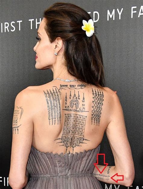 Angelina Jolies 21 Tattoos Their Meanings Body Art Guru