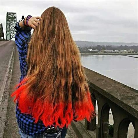 My Flaming Red Dip Dyed Hair I Love It 3 Foot Long Hair And About