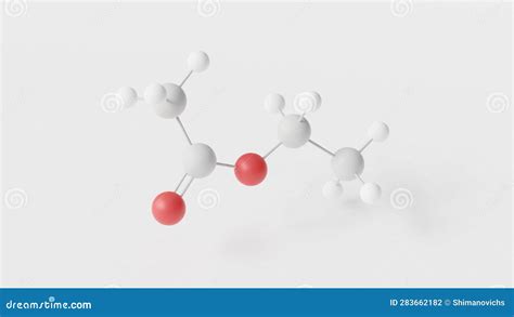 Ethyl Acetate Molecule 3d Molecular Structure Ball And Stick Model