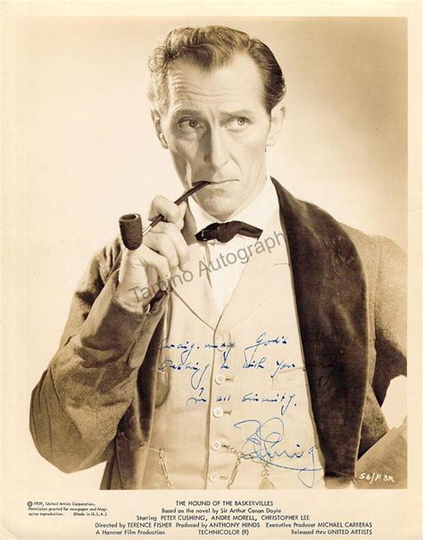 Peter Cushing Autograph In The Hound Of The Baskervilles Tamino