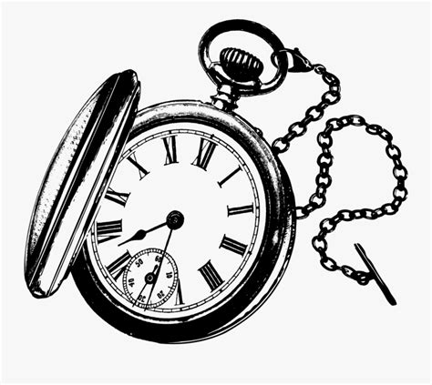 Clip Art Pocket Watch Vector Clipart Pocket Watch Drawing Free