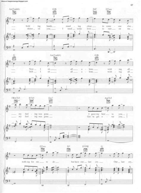 One Last Cry Piano Chords Sheet And Chords Collection