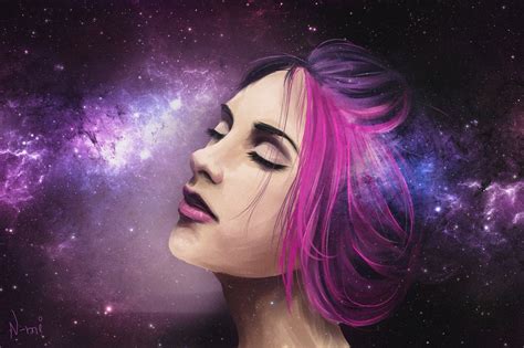 Galaxy Girl By Nozomi Art On Deviantart Galaxy Art Purple Art Art