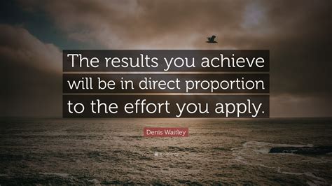 Denis Waitley Quote “the Results You Achieve Will Be In Direct