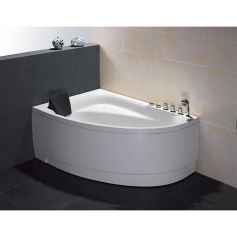 Most corner tubs measure in at 60 x 60, which takes up a. EAGO AM161-R 59" Single Person Corner White Acrylic ...