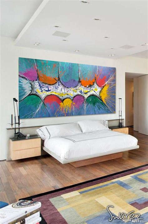 Very Big Abstract Canvas Painting Large Size Multi Coloured Art