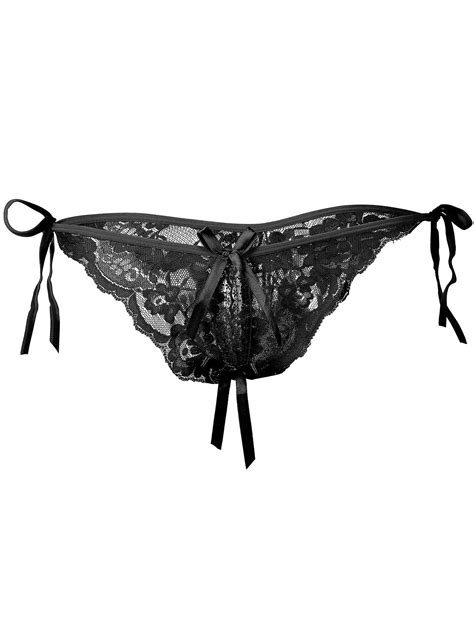 Bawdy Womens Open Crotch Low Rise Lace Sexy G String Underwear