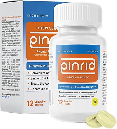 Pin Rid Pills For Pinworms Pyrantel Pamoate 250 Mg Made