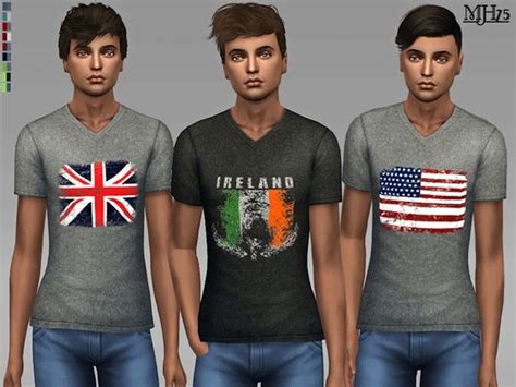 Margeh 75 S4 Vintage Flag Tees Tsr Sims 4 Male Clothes Best
