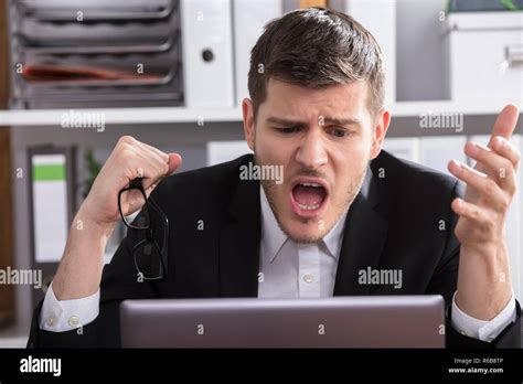 Close Up Of A Shocked Businessman Stock Photo Alamy