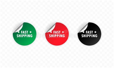 Fast Shipping Sticker Set Discount Vector Fast Shipping Labels Set