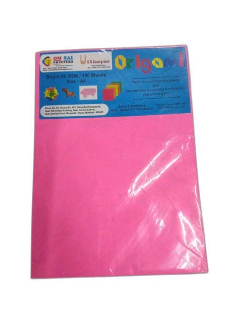 Multicolor A4 Size Origami Color Paper Book Gsm 80 Gsm 100 Sheets At