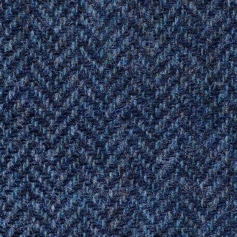 Medium Blue Herringbone Shetland Tweed Yorkshire Fabric