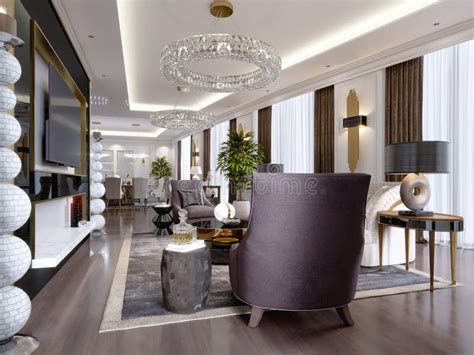 A Modern Classic Style Hotel Room With A Lounge And Dining Area And