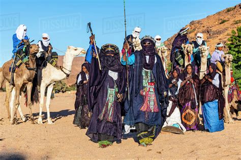 Traditional Dressed Tuaregs Oasis Of Timia Air Mountains Niger