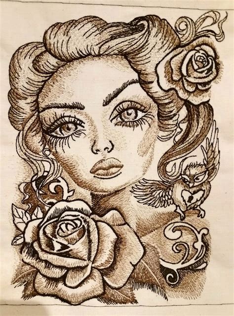 Beautiful Woman Embroidery Design Woman S Embroidery Showcase