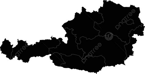 Black Austria Map Province Element Territory Vector Province Element