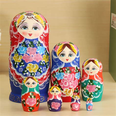 matryoshka set of 7 nesting dolls madness russian wooden dolls toy