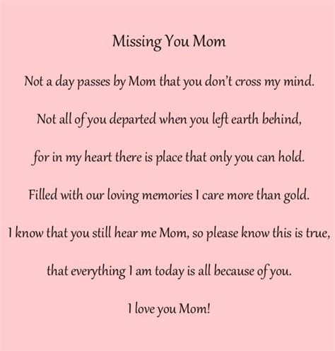 a beautiful poem for when you miss your mom miss mom i miss my mom mom quotes from daughter