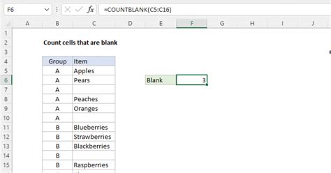 Count Cells That Are Blank Excel Formula Exceljet