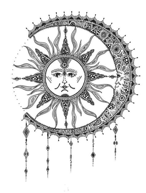 Usually inked in vivid colors and striking lines, this tattoo design is also highly. Sun & Moon Print by RunWildeDesigns on Etsy | Moon sun tattoo, Sun tattoos, Moon tattoo