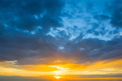 Dramatic Cloudy Sky At The Sunset Stock Image Image Of Bright