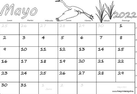 Calendario Mayo 2022 Para Imprimir Imprimir El Pdf Gratis